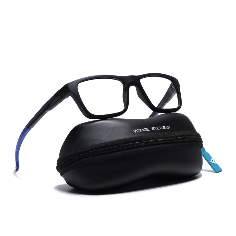 Voyage Active Black Square Eyeglasses for Men & Women - MG5643-C3