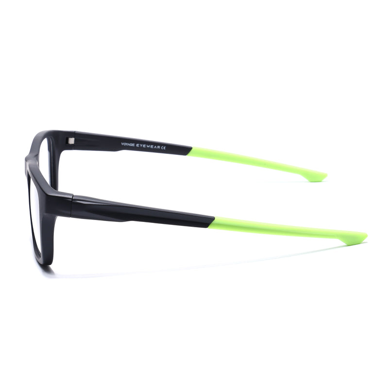 Voyage Active Black Square Eyeglasses for Men & Women - MG5644-C4