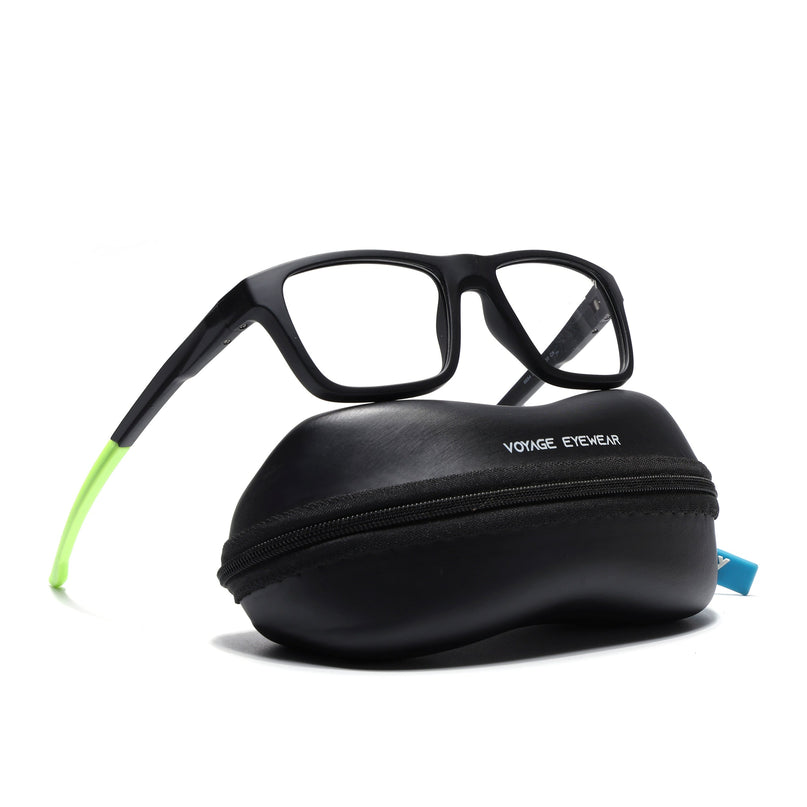 Voyage Active Black Square Eyeglasses for Men & Women - MG5644-C4