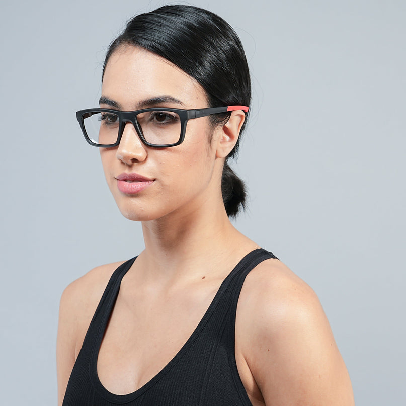 Voyage Active Black Square Eyeglasses for Men & Women - MG5645-C5