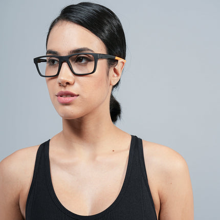 Voyage Active Black Square Eyeglasses for Men & Women - MG5646-C6