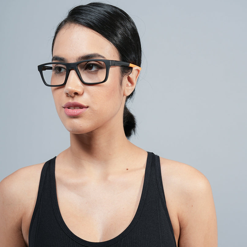 Voyage Active Black Square Eyeglasses for Men & Women - MG5646-C6