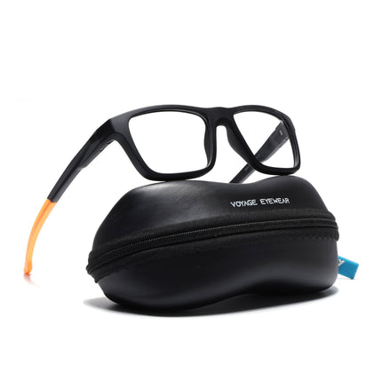 Voyage Active Black Square Eyeglasses for Men & Women - MG5646-C6