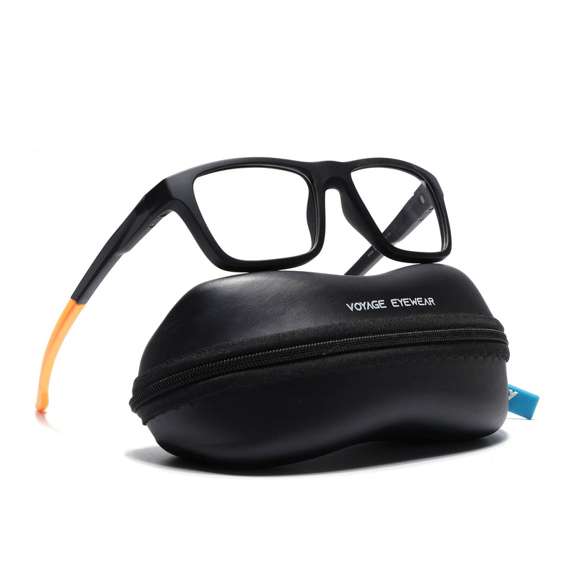 Voyage Active Black Square Eyeglasses for Men & Women - MG5646-C6