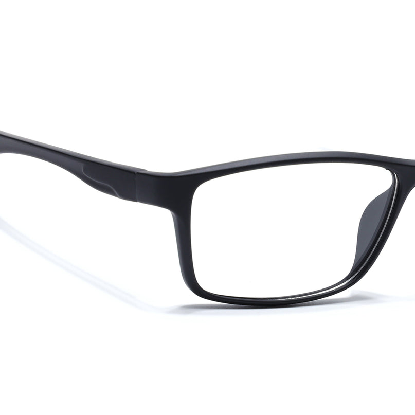 Voyage Active Black Rectangle Eyeglasses for Men & Women - MG5647-C1