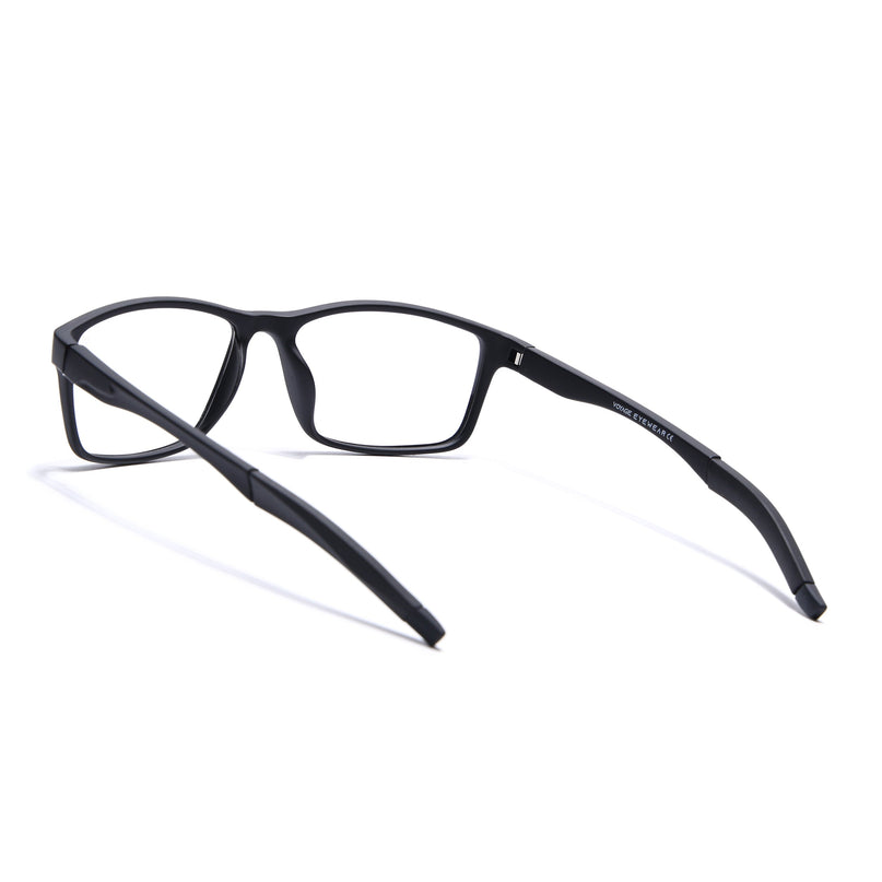 Voyage Active Black Rectangle Eyeglasses for Men & Women - MG5647-C1