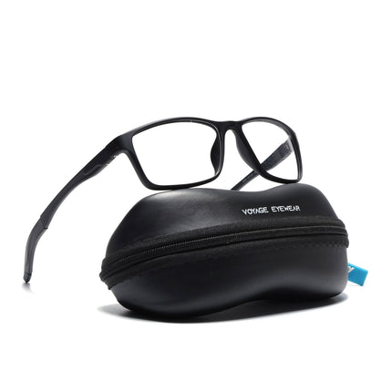 Voyage Active Black Rectangle Eyeglasses for Men & Women - MG5647-C1