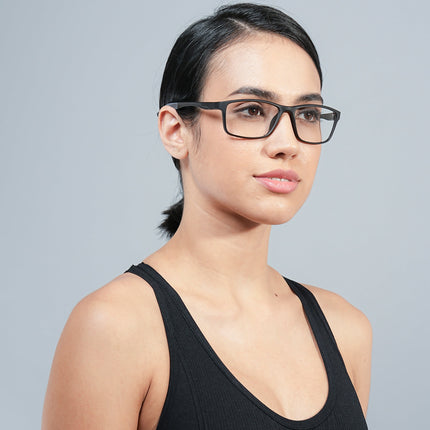 Voyage Active Black Rectangle Eyeglasses for Men & Women - MG5648-C2