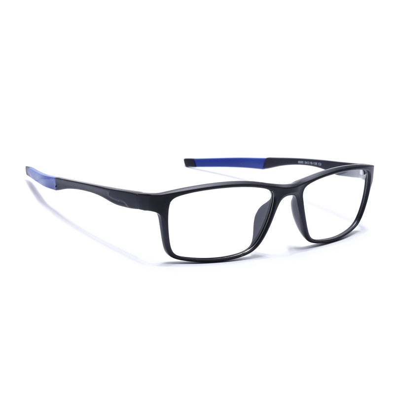 Voyage Active Black Rectangle Eyeglasses for Men & Women - MG5649-C3
