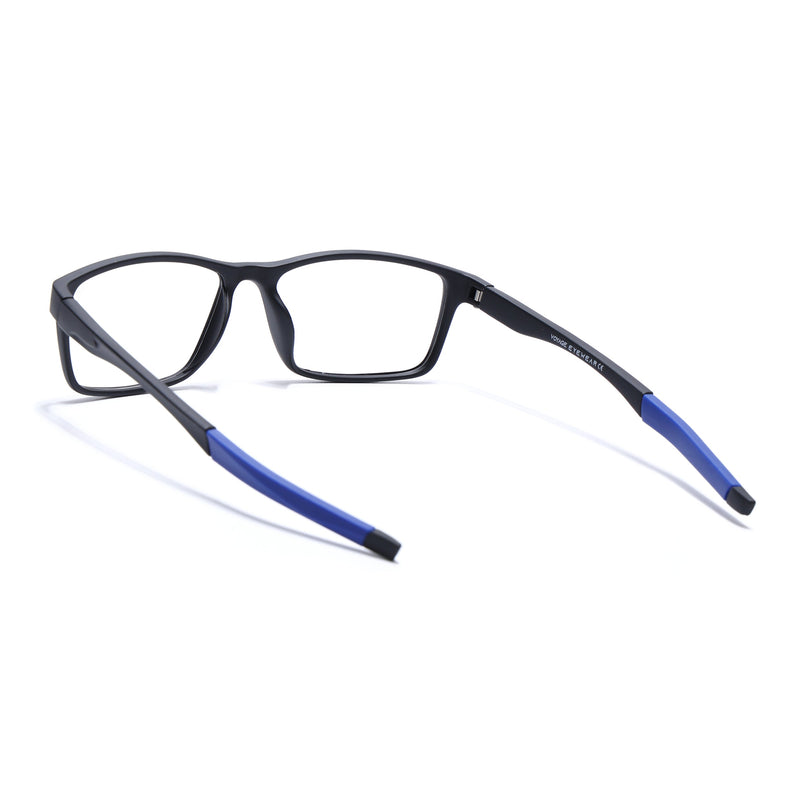 Voyage Active Black Rectangle Eyeglasses for Men & Women - MG5649-C3
