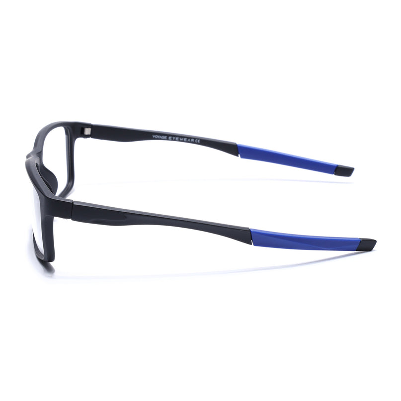 Voyage Active Black Rectangle Eyeglasses for Men & Women - MG5649-C3