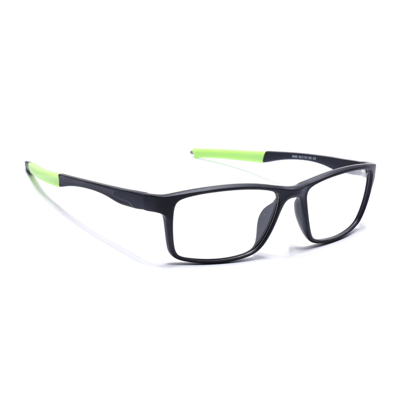 Voyage Active Black Rectangle Eyeglasses for Men & Women - MG5650-C4