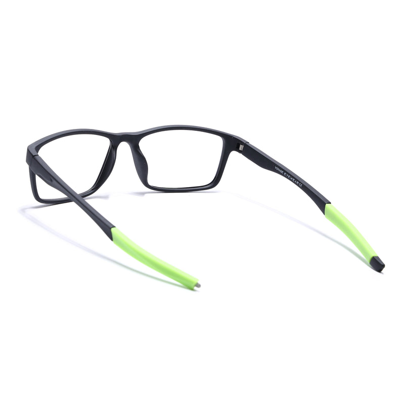 Voyage Active Black Rectangle Eyeglasses for Men & Women - MG5650-C4