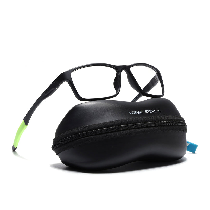 Voyage Active Black Rectangle Eyeglasses for Men & Women - MG5650-C4