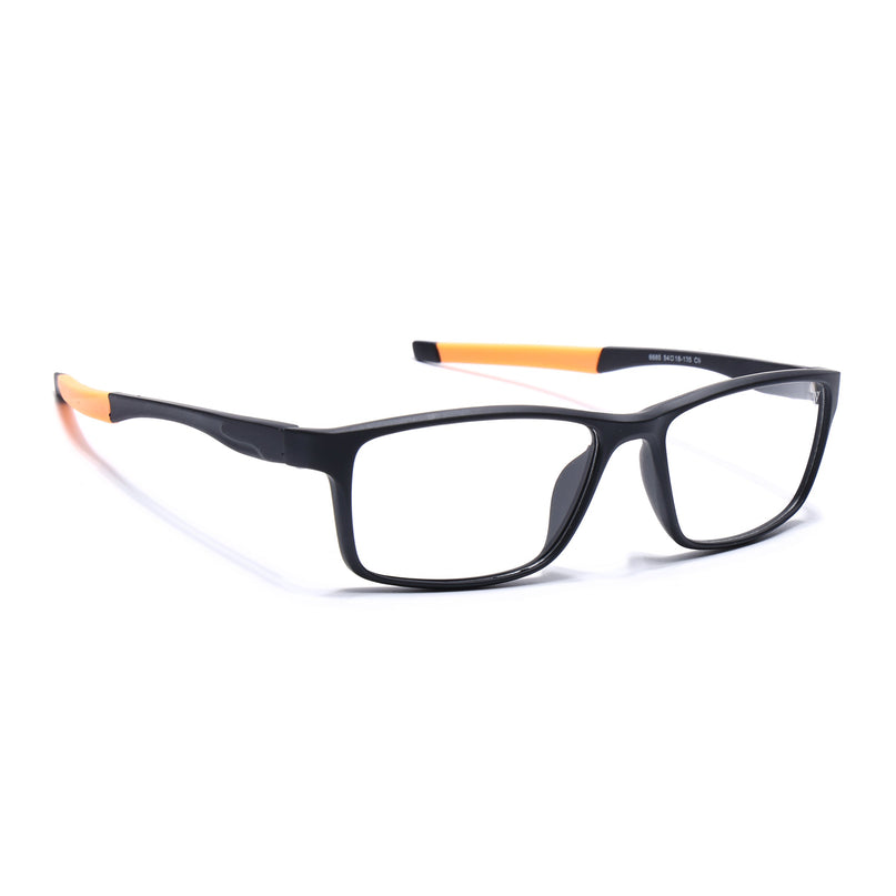 Voyage Active Black Rectangle Eyeglasses for Men & Women - MG5652-C6