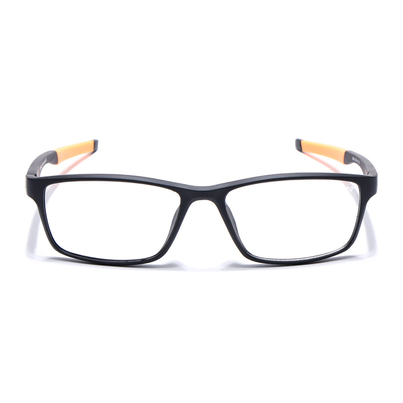 Voyage Active Black Rectangle Eyeglasses for Men & Women - MG5652-C6