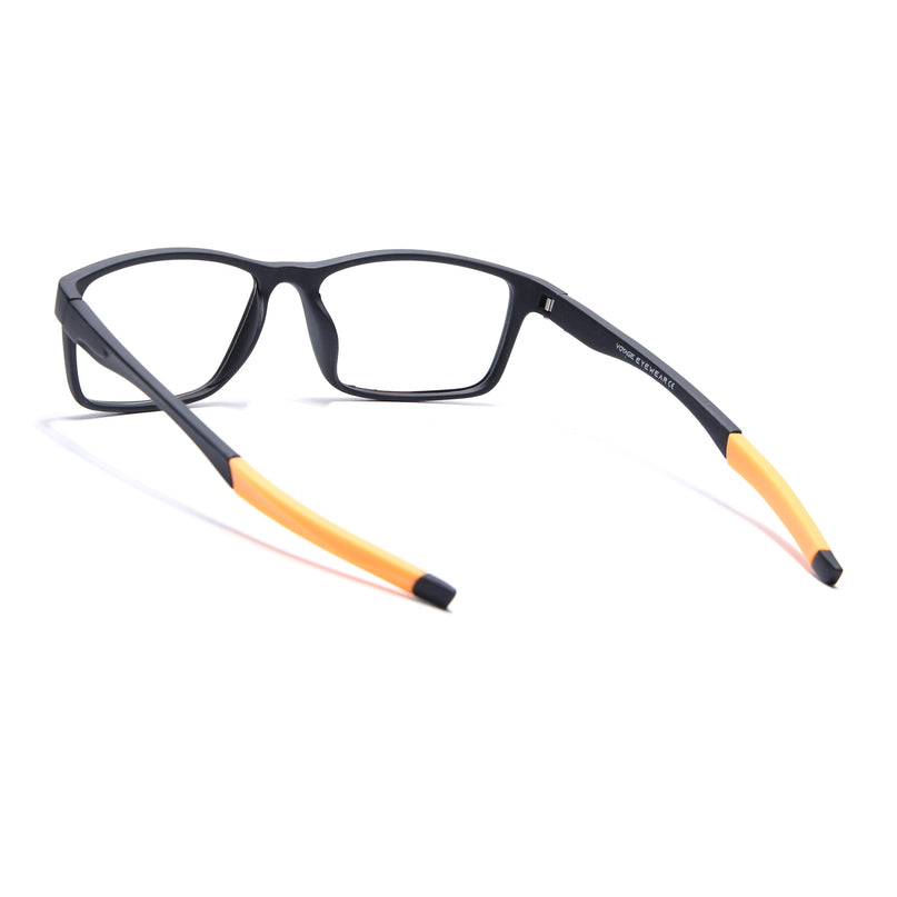 Voyage Active Black Rectangle Eyeglasses for Men & Women - MG5652-C6