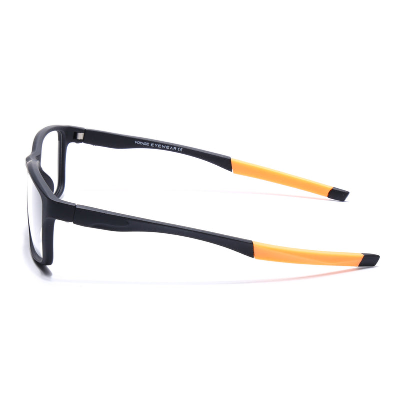 Voyage Active Black Rectangle Eyeglasses for Men & Women - MG5652-C6