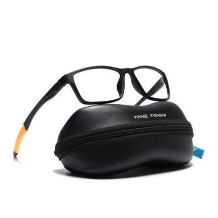 Voyage Active Black Rectangle Eyeglasses for Men & Women - MG5652-C6