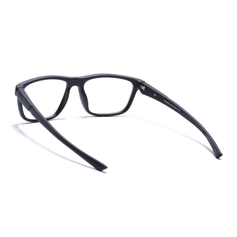 Voyage Active Black Square Eyeglasses for Men & Women - MG5653-C1