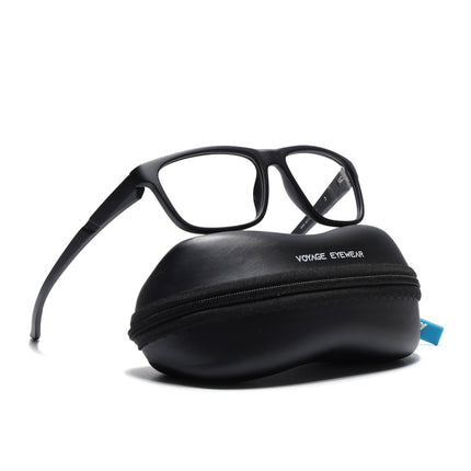 Voyage Active Black Square Eyeglasses for Men & Women - MG5653-C1