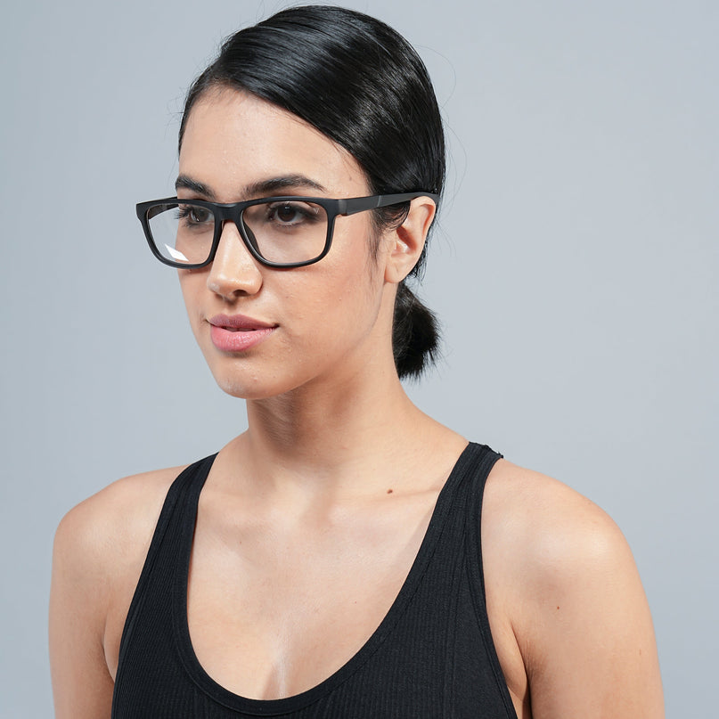 Voyage Active Black Square Eyeglasses for Men & Women - MG5654-C2