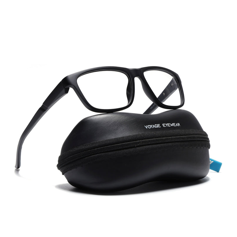 Voyage Active Black Square Eyeglasses for Men & Women - MG5654-C2