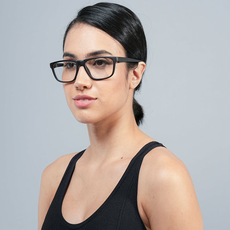 Voyage Active Black Square Eyeglasses for Men & Women - MG5655-C3