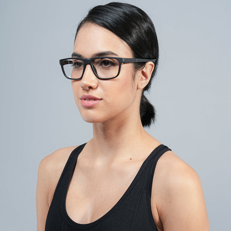 Voyage Active Black Square Eyeglasses for Men & Women - MG5656-C4