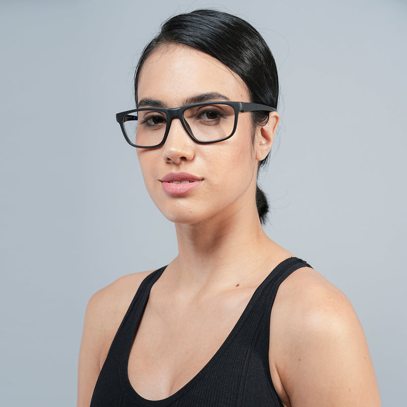 Voyage Active Black Square Eyeglasses for Men & Women - MG5658-C6
