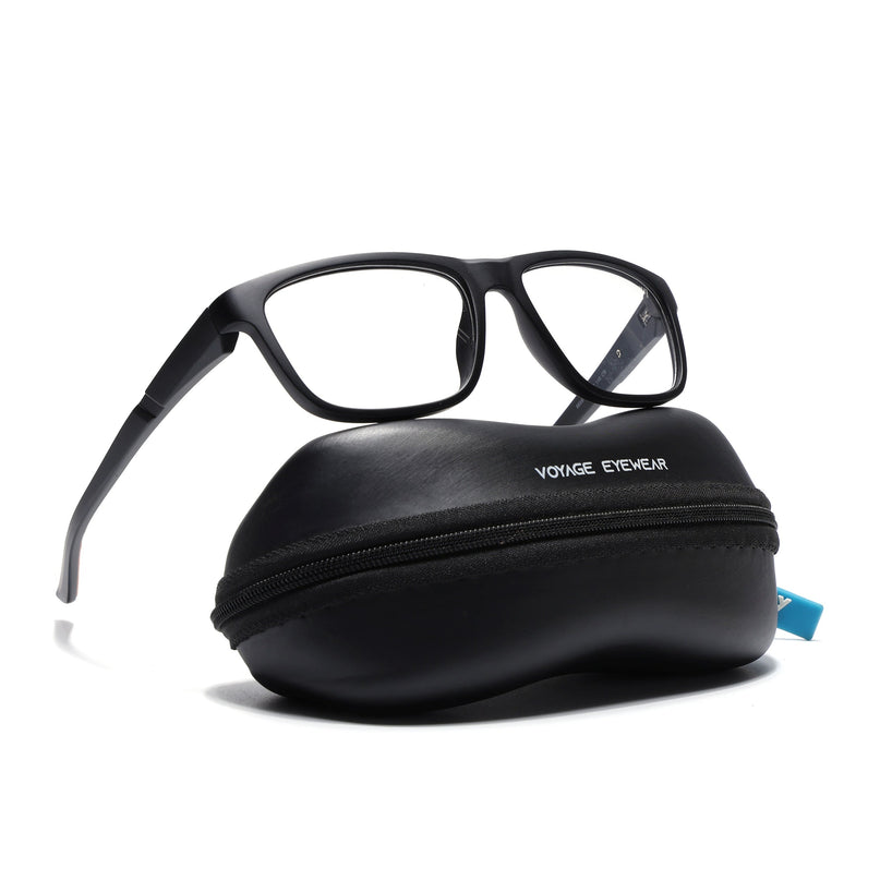 Voyage Active Black Square Eyeglasses for Men & Women - MG5658-C6