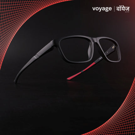 Voyage Active Black Square Eyeglasses for Men & Women - MG5657-C5