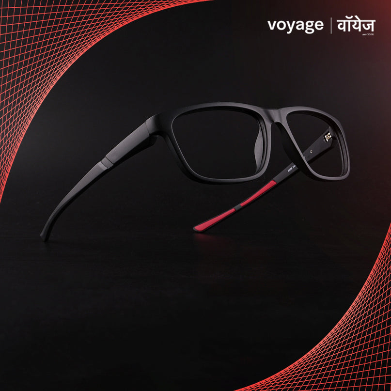Voyage Active Black Square Eyeglasses for Men & Women - MG5657-C5
