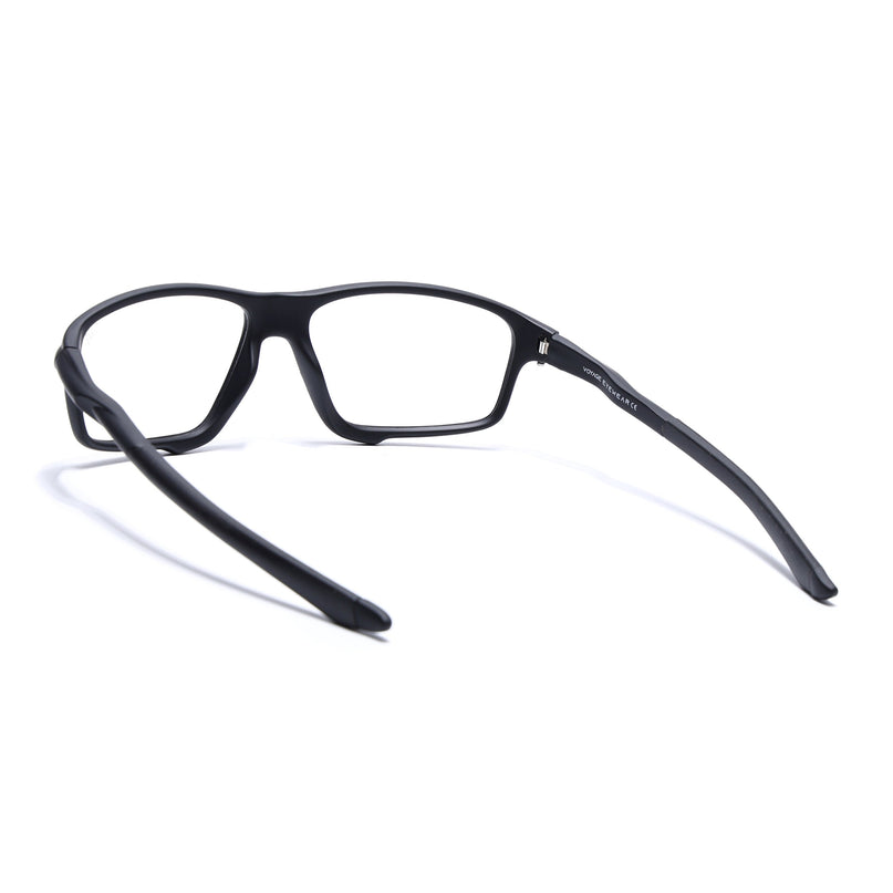 Voyage Active Black Rectangle Eyeglasses for Men & Women - MG5659-C1