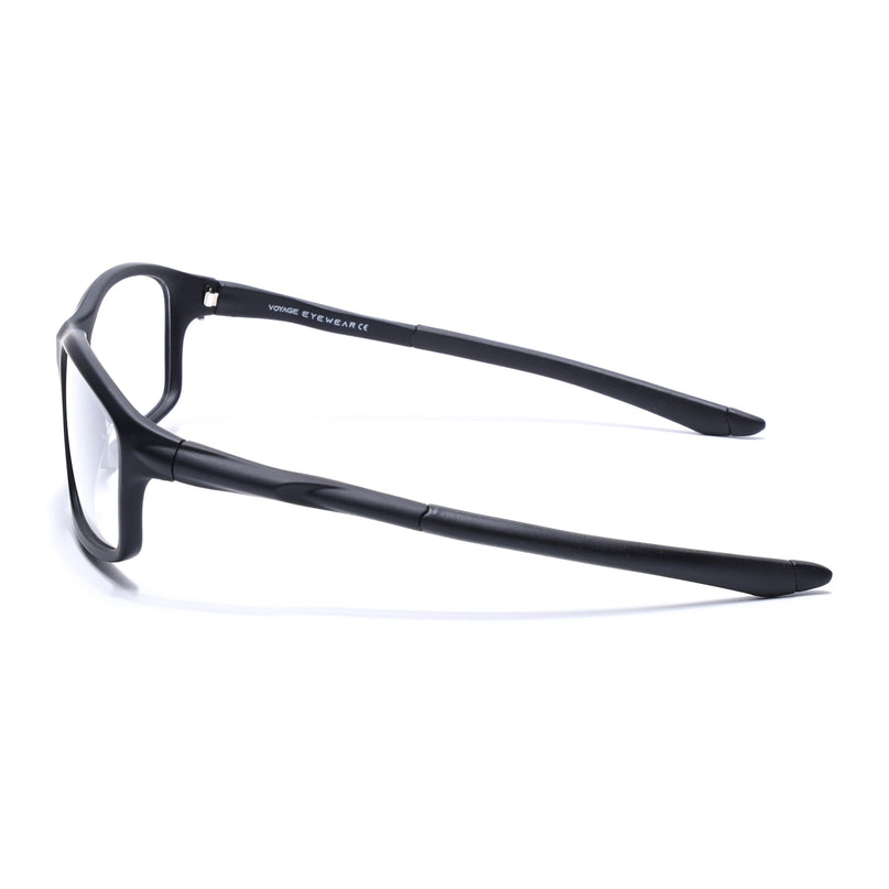 Voyage Active Black Rectangle Eyeglasses for Men & Women - MG5659-C1