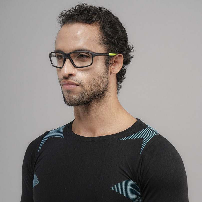 Voyage Active Black Rectangle Eyeglasses for Men & Women - MG5662-C4