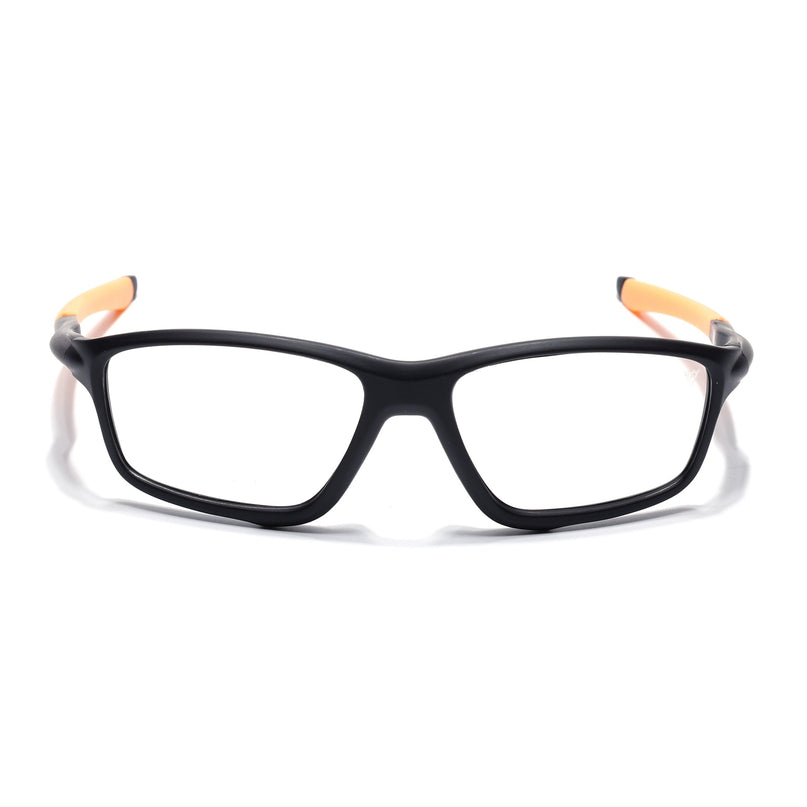 Voyage Active Black Rectangle Eyeglasses for Men & Women - MG5664-C6