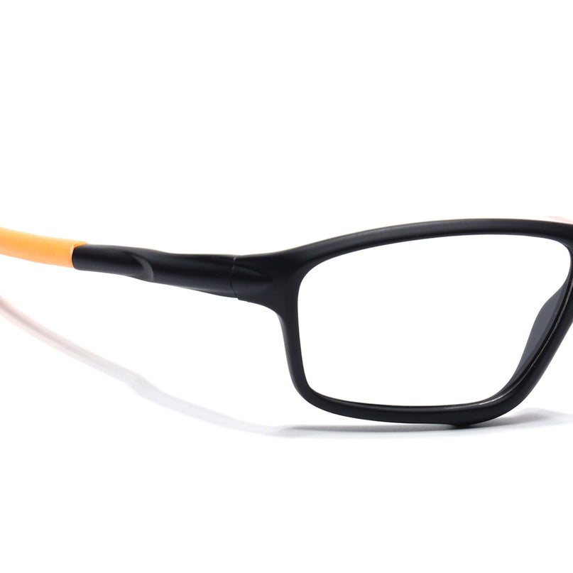 Voyage Active Black Rectangle Eyeglasses for Men & Women - MG5664-C6