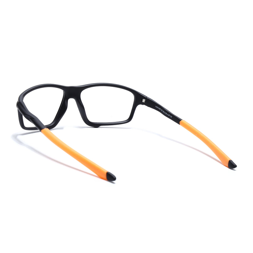 Voyage Active Black Rectangle Eyeglasses for Men & Women - MG5664-C6