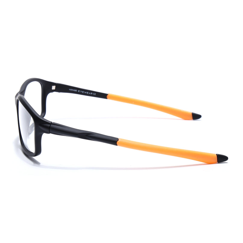 Voyage Active Black Rectangle Eyeglasses for Men & Women - MG5664-C6