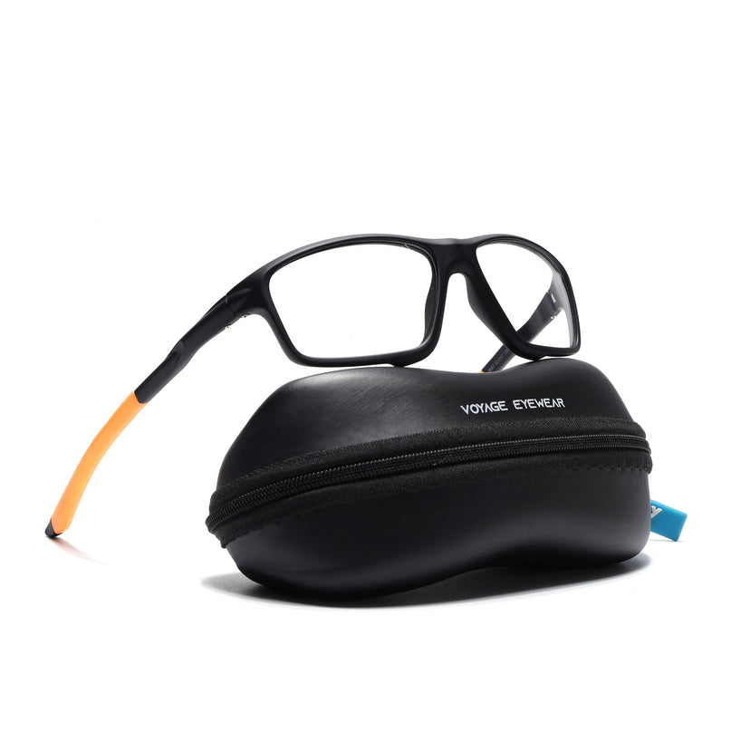 Voyage Active Black Rectangle Eyeglasses for Men & Women - MG5664-C6