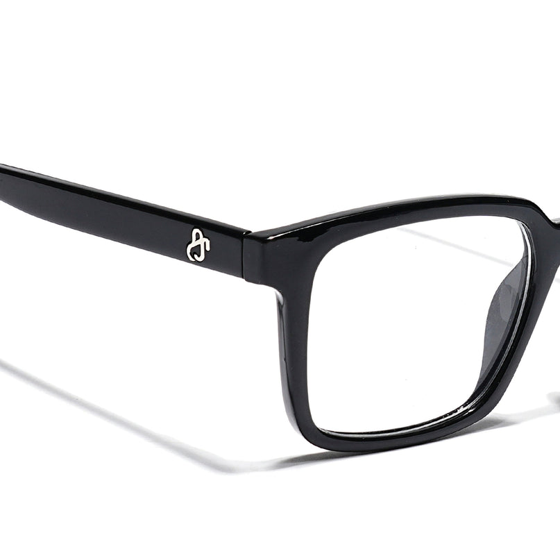 Eyejack Shine Black Rectangle Eyeglasses for Men & Women (668801FCL2316)