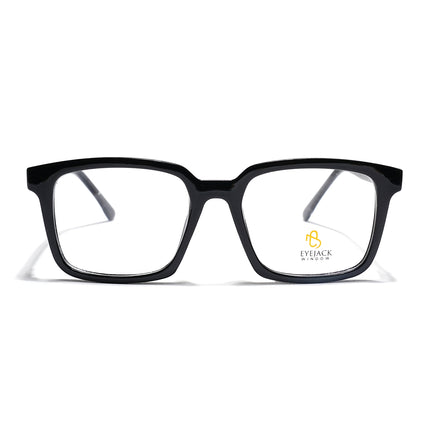 Eyejack Shine Black Rectangle Eyeglasses for Men & Women (668801FCL2316)