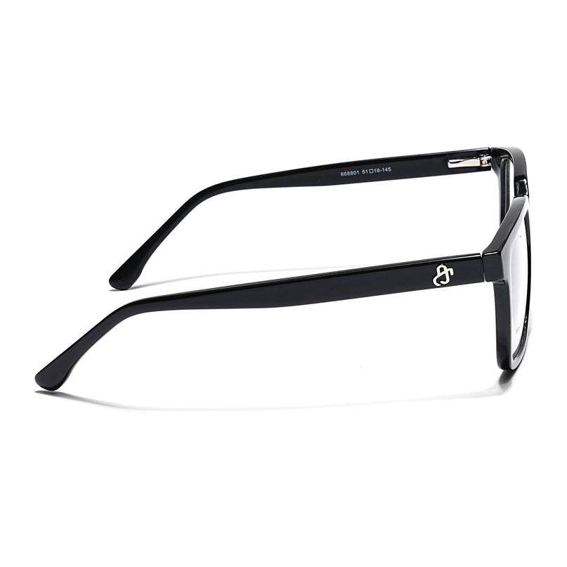 Eyejack Shine Black Rectangle Eyeglasses for Men & Women (668801FCL2316)