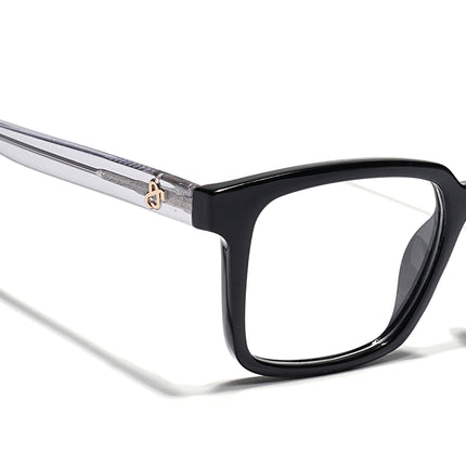 Eyejack Shine Black Rectangle Eyeglasses for Men & Women (668801FCL2317)