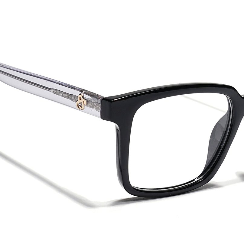 Eyejack Shine Black Rectangle Eyeglasses for Men & Women (668801FCL2317)