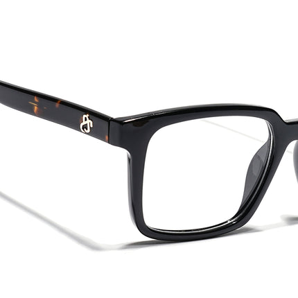 Eyejack Shine Black Rectangle Eyeglasses for Men & Women (668801FCL2318)