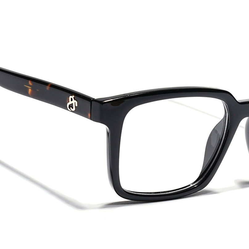 Eyejack Shine Black Rectangle Eyeglasses for Men & Women (668801FCL2318)