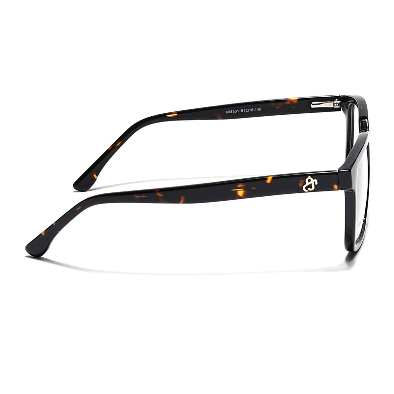 Eyejack Shine Black Rectangle Eyeglasses for Men & Women (668801FCL2318)