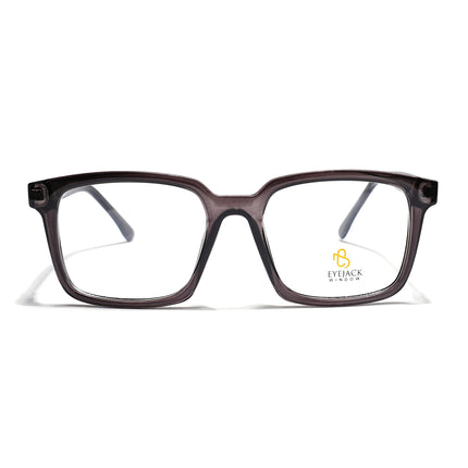 Eyejack Grey Rectangle Eyeglasses for Men & Women (668801FCL2320)